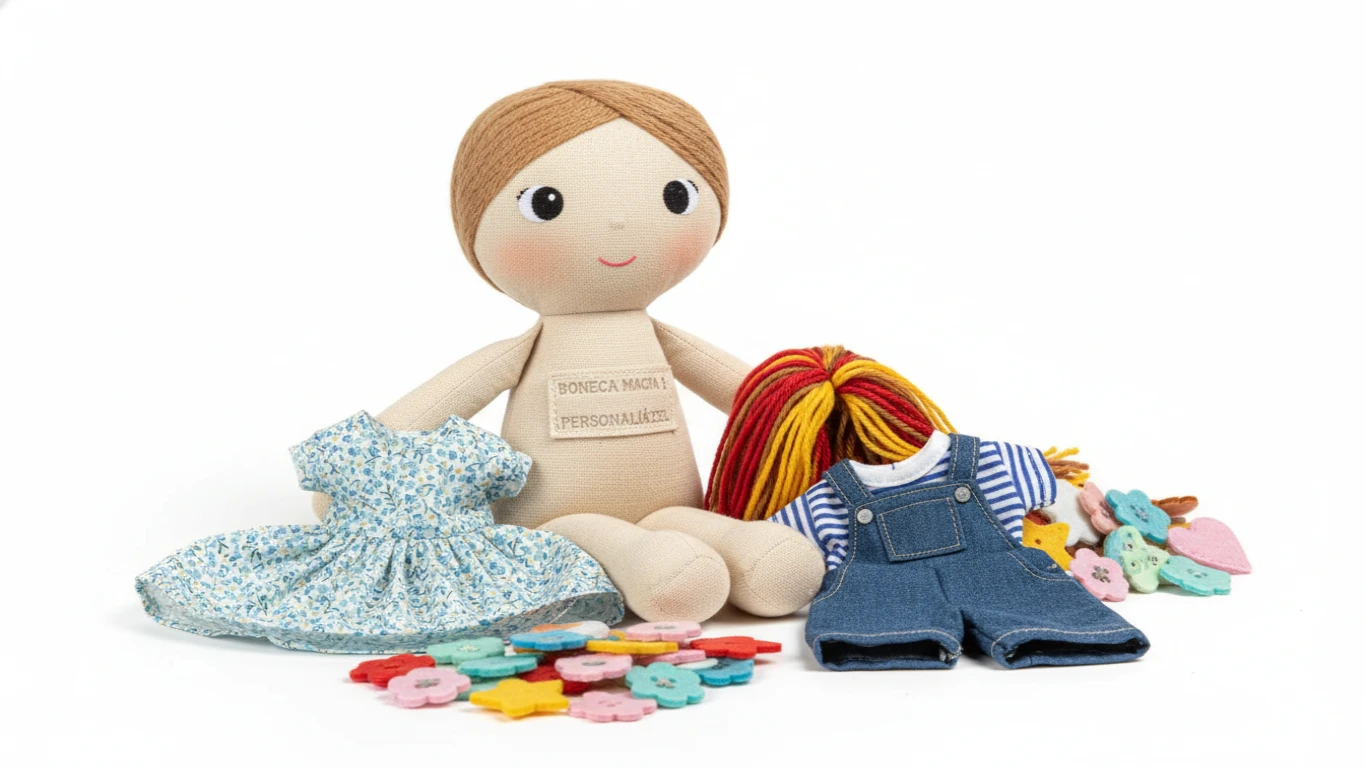 Boneca de Pano Macia e Personalizável