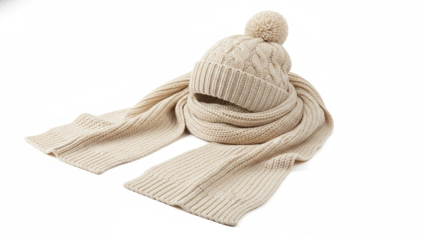 Conjunto de Gorro e Cachecol em Tricô Macio