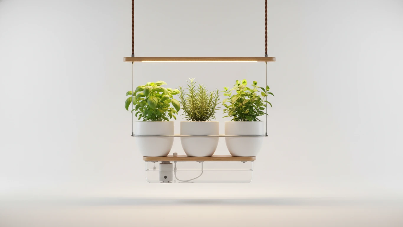 Jardineira Suspensa de Ervas Aromáticas Inteligente