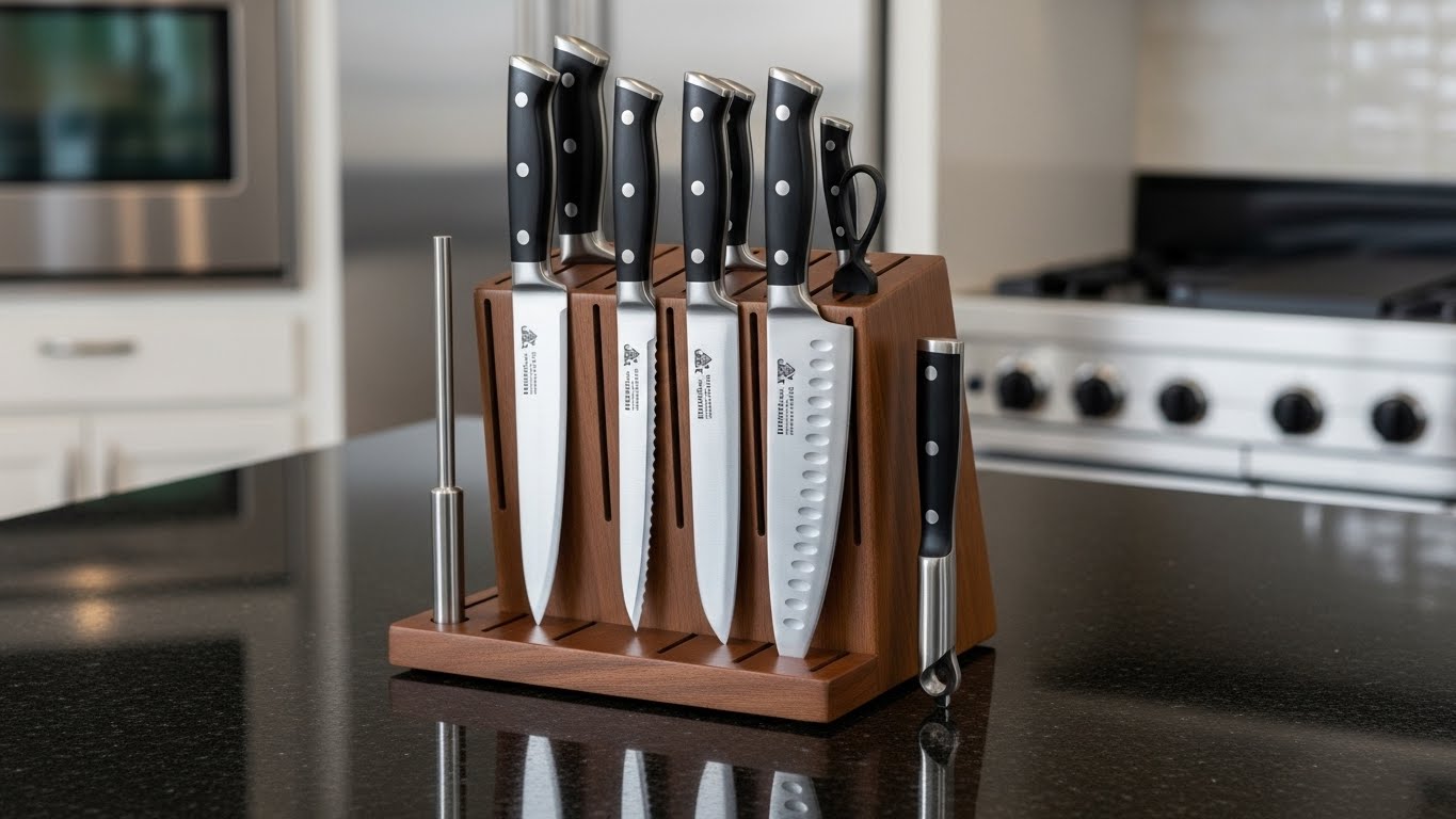 Jogo de Facas de Cozinha Profissionais com Bloco