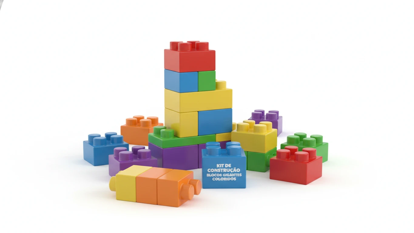Kit de Construção de Blocos Gigantes Coloridos