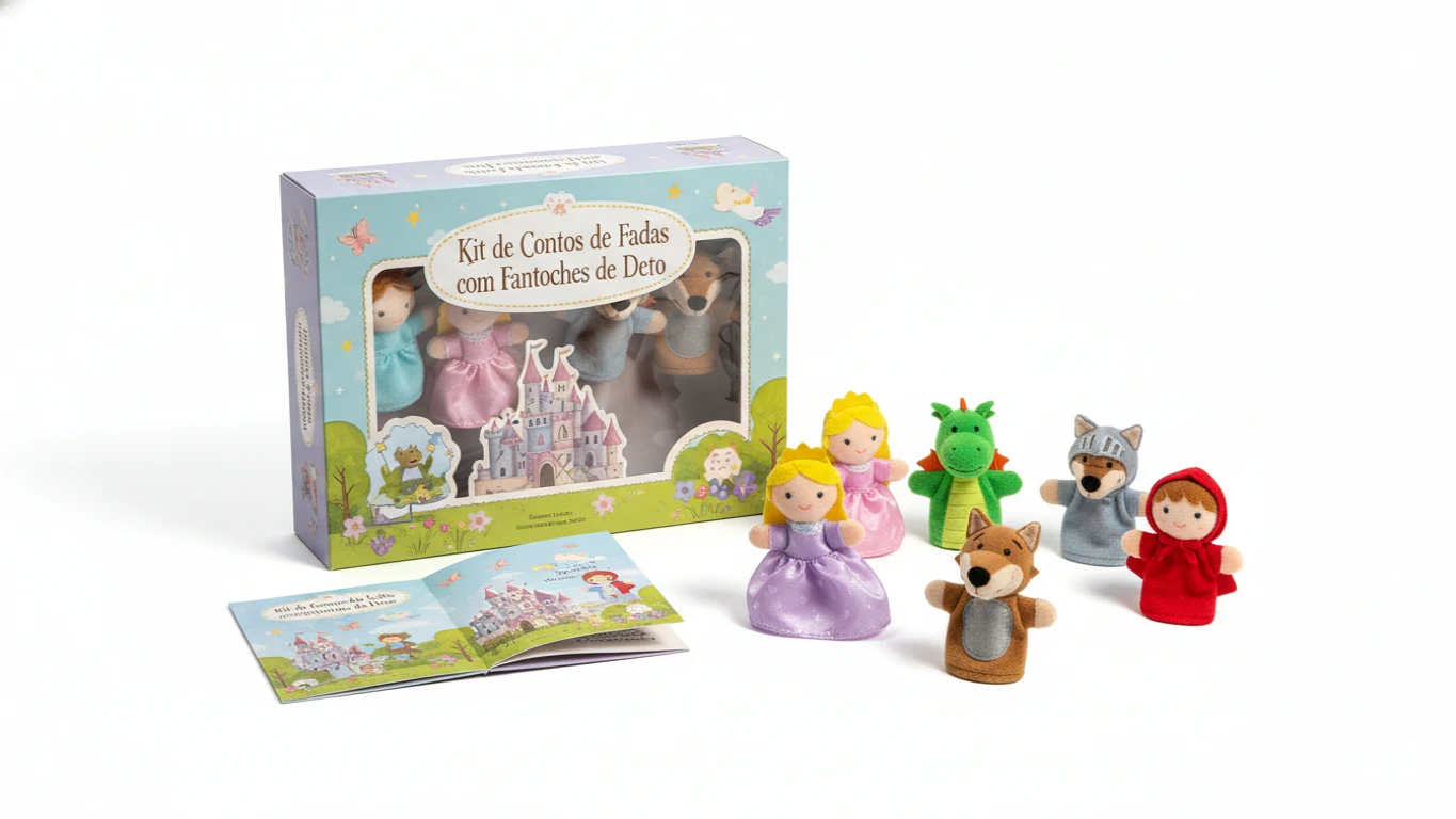 Kit de Contos de Fadas com Fantoches de Dedo