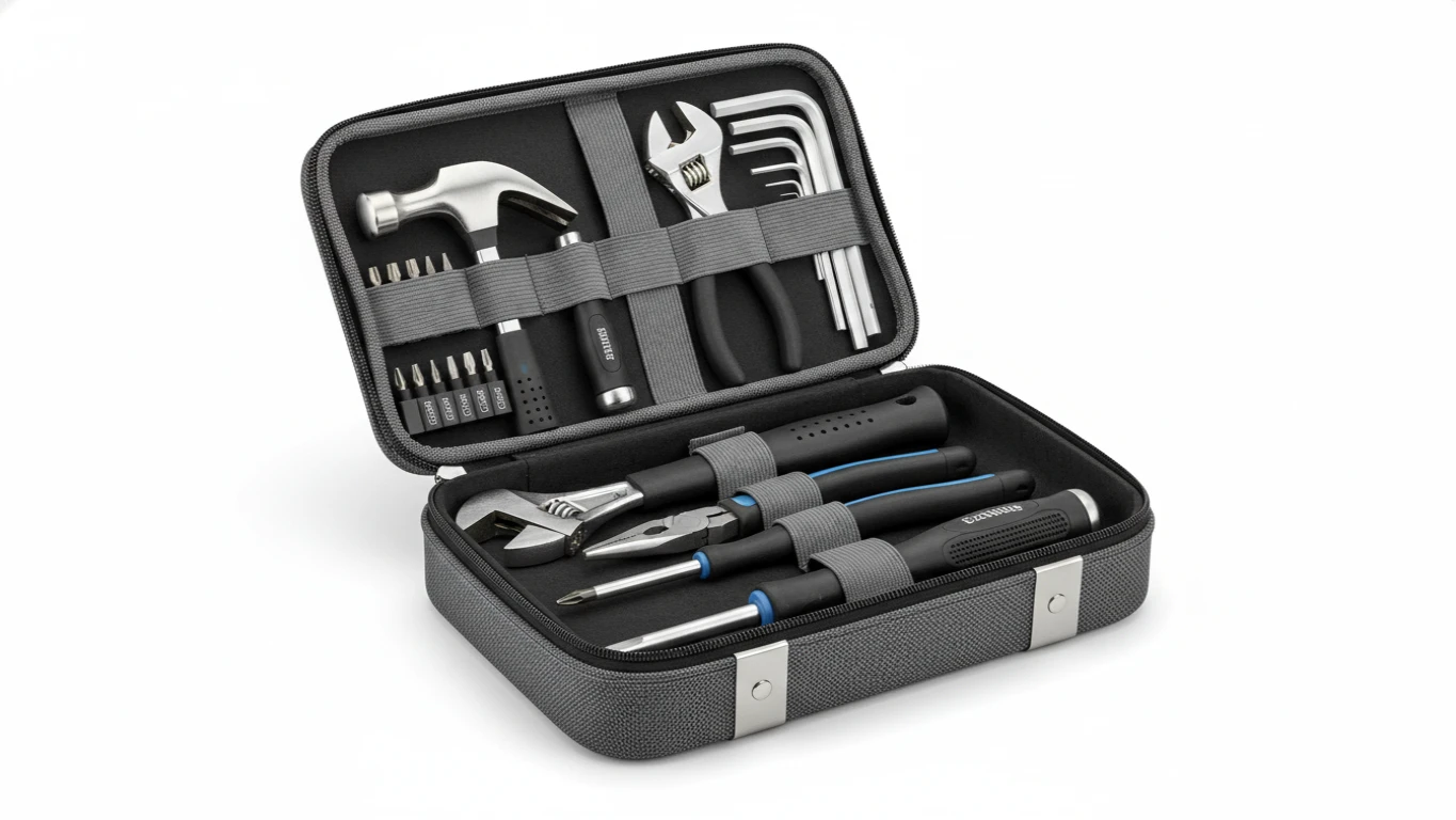 Kit de Ferramentas Domésticas Compacto e Estiloso