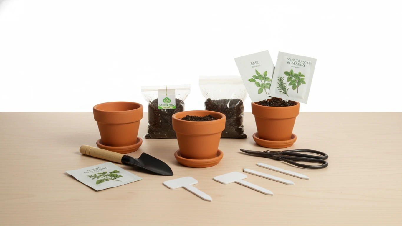 Kit de Jardinagem para Ervas Aromáticas