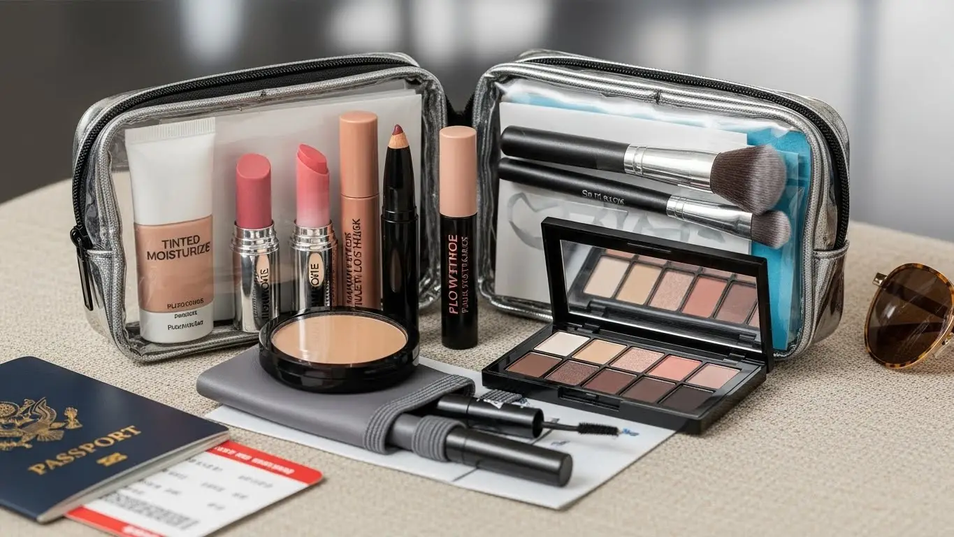 Kit de Maquiagem Essencial para Viagem