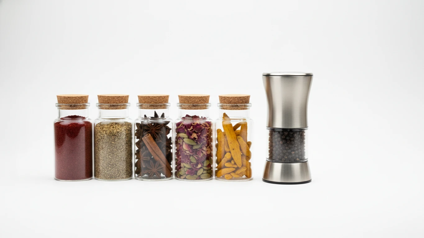 Kit de Temperos Exóticos e Moedor