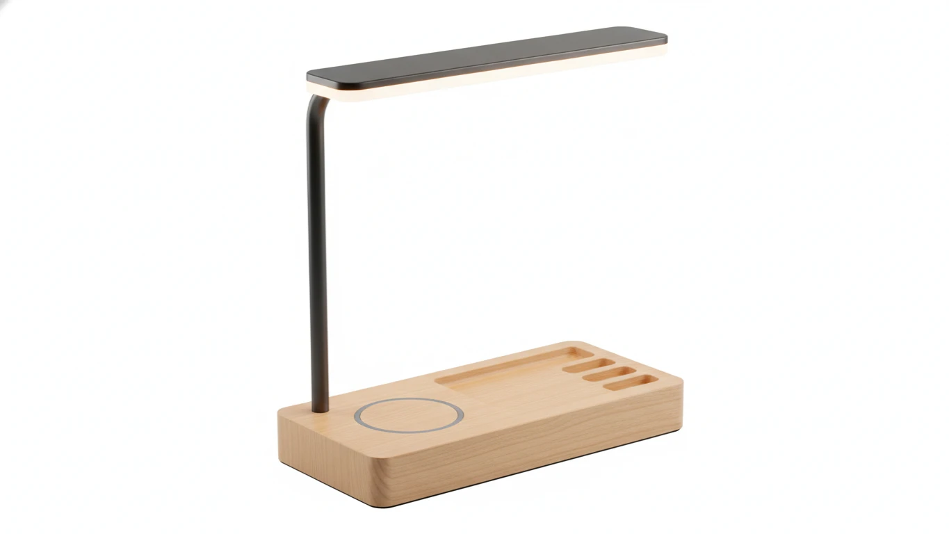 Luminária de Mesa com Carregador por Indução e Organizador