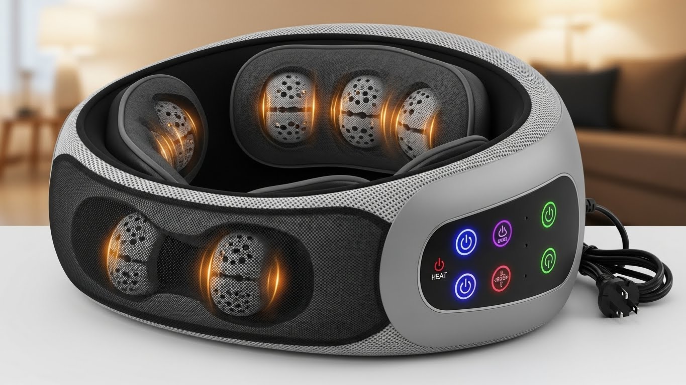 Massageador Ergonômico Shiatsu para Pescoço e Costas