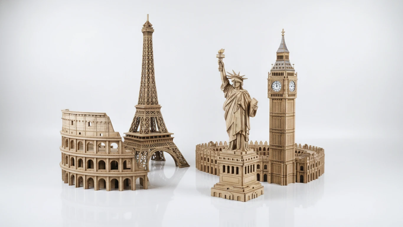 Quebra-Cabeça 3D de Monumentos Famosos