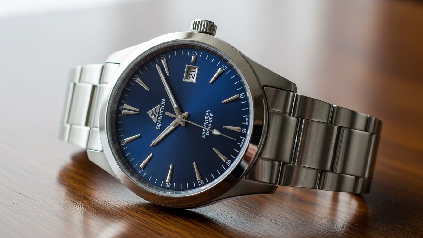 Relógio Clássico Masculino em Aço Inoxidável