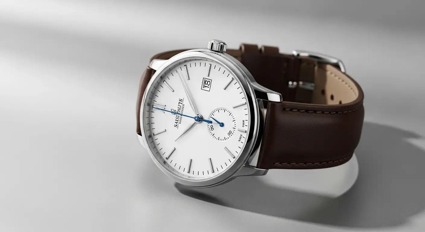 Relógio Unissex de Pulso com Design Clássico e Pulseira de Couro