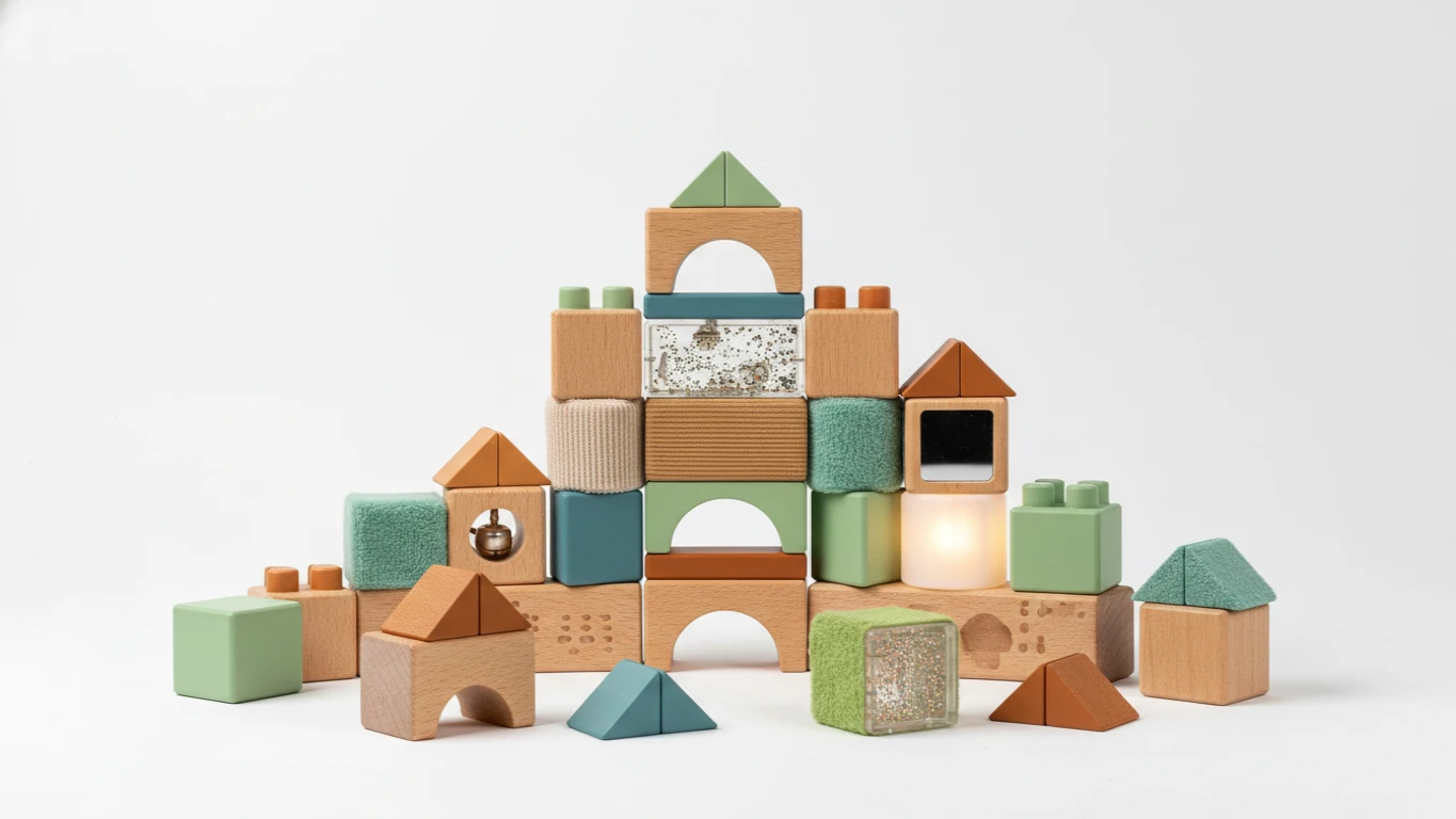 Blocos de Montar com Recursos Sensoriais