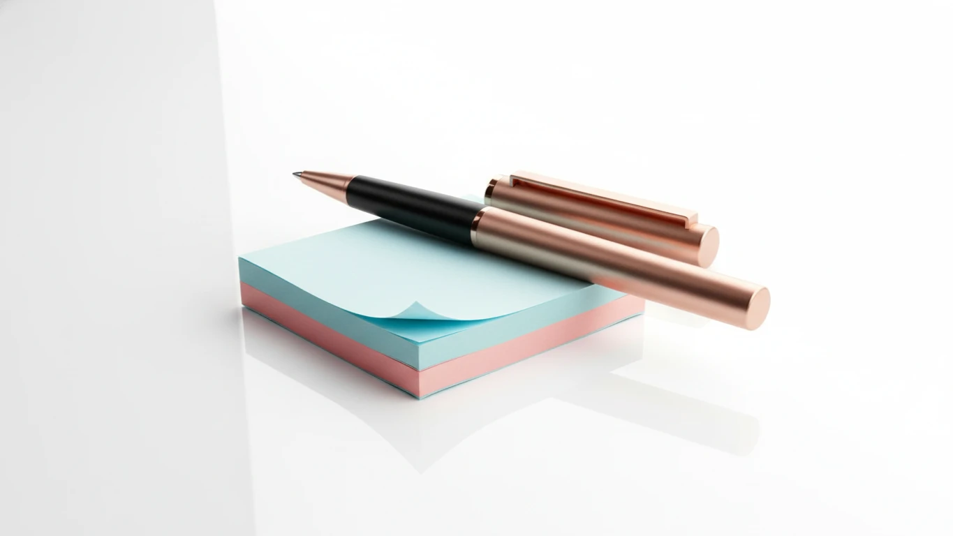 Bloquinho de Notas Adesivas e Caneta Elegante