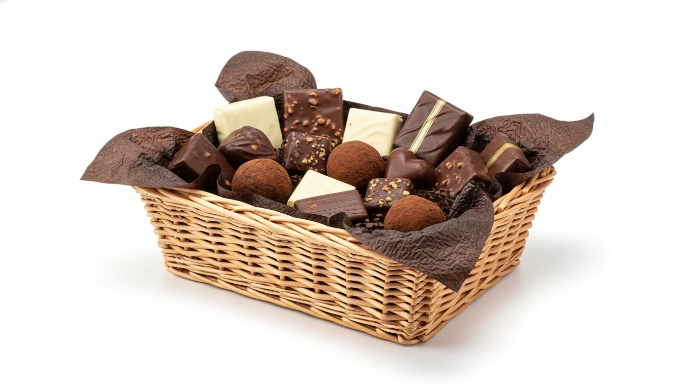 Cesta de Chocolates Finos Artesanais