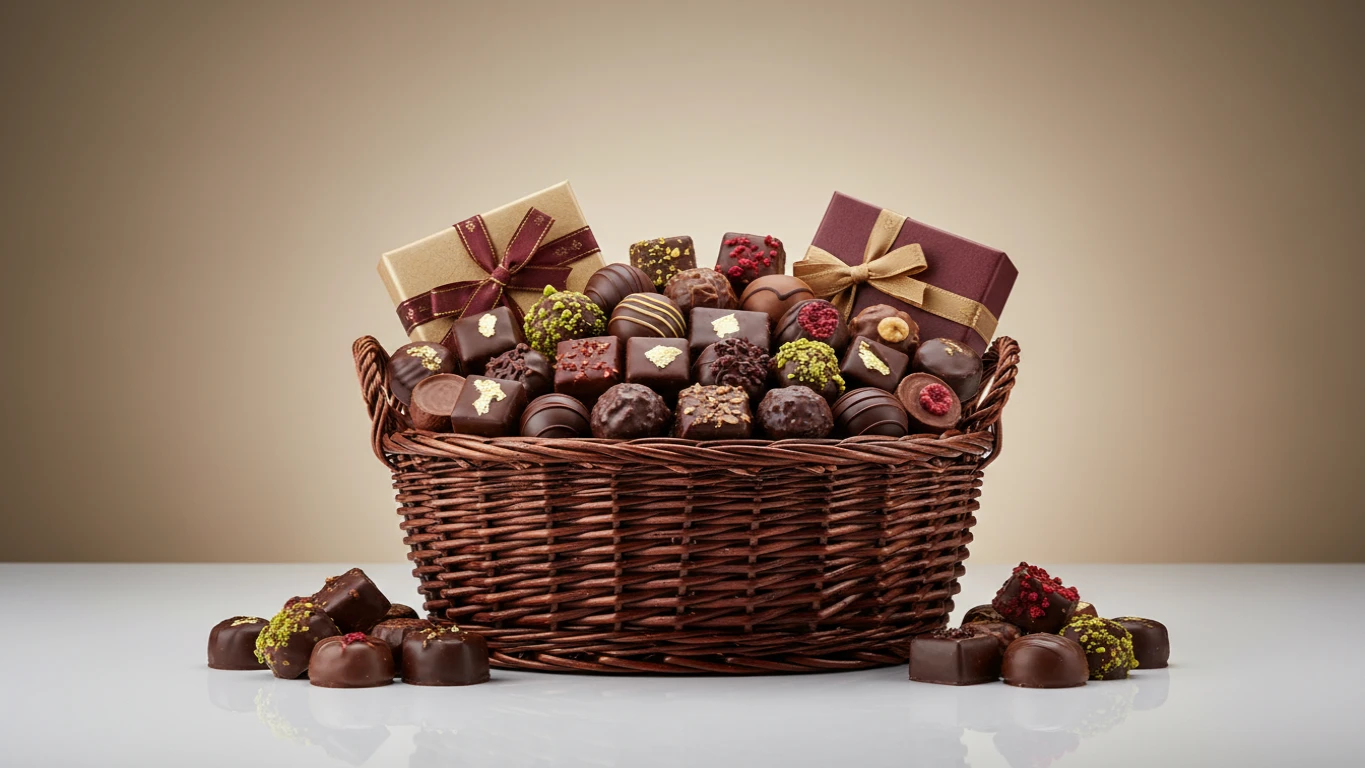 Cesta de Chocolates Finos e Gourmet