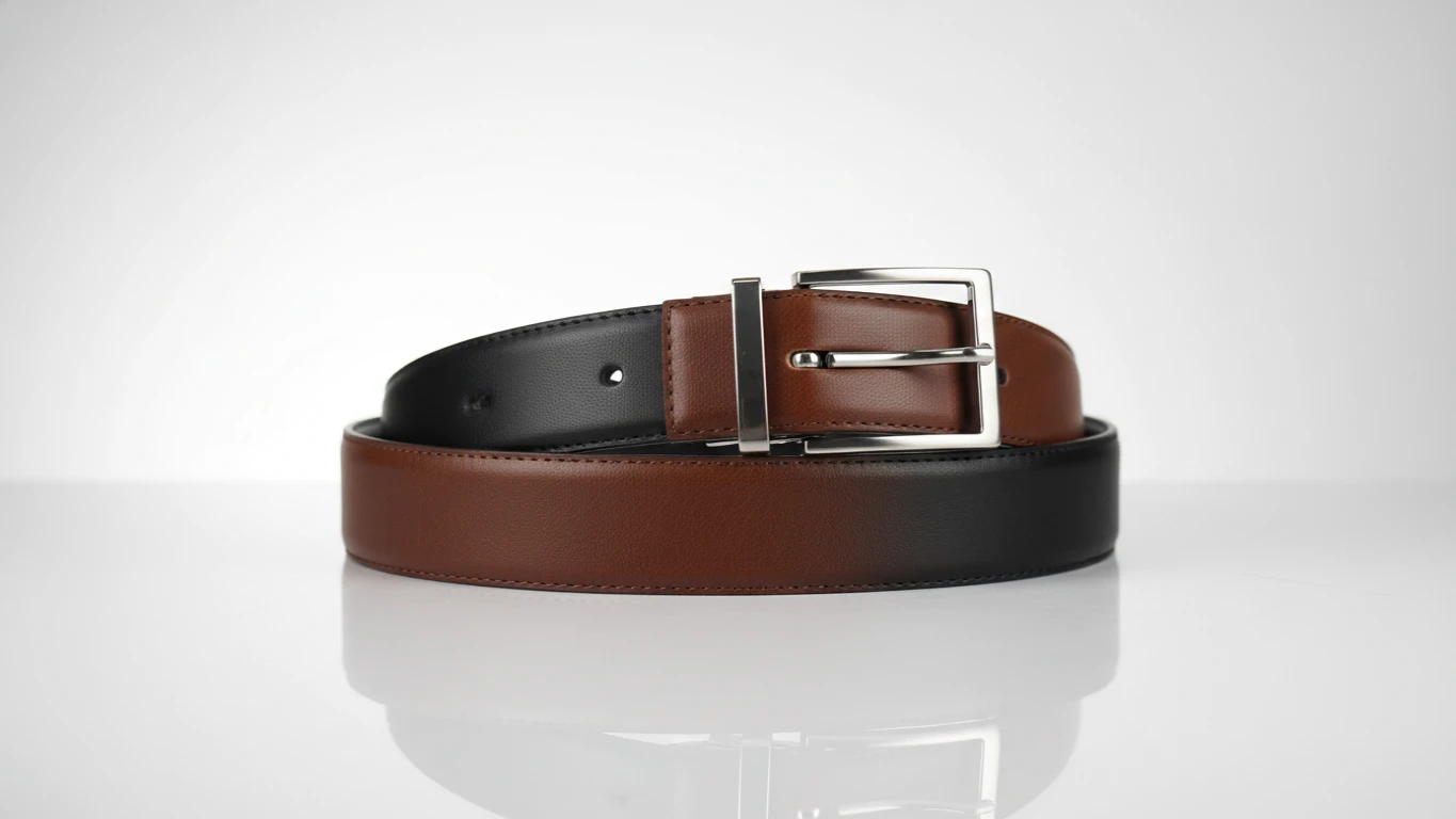 Cinto Masculino Reversível de Couro Sintético de Alta Qualidade