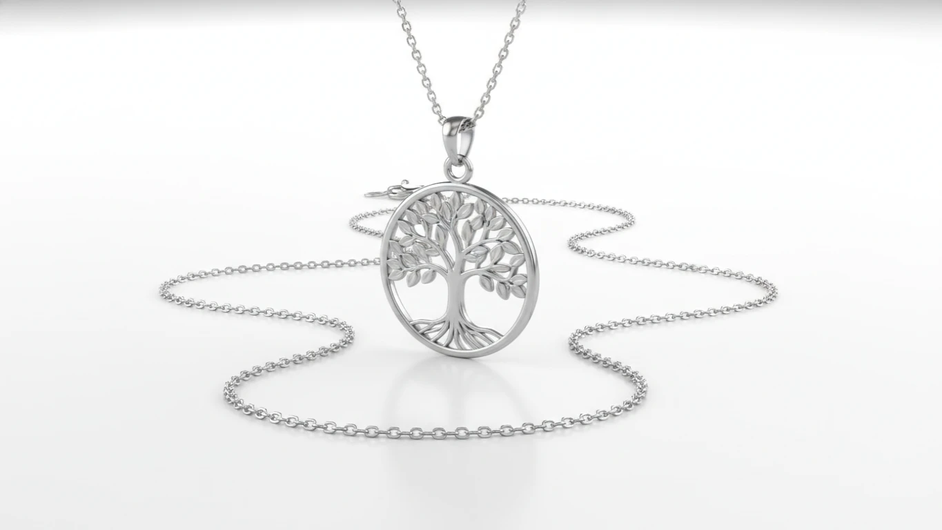 Colar com Pingente Árvore da Vida em Prata