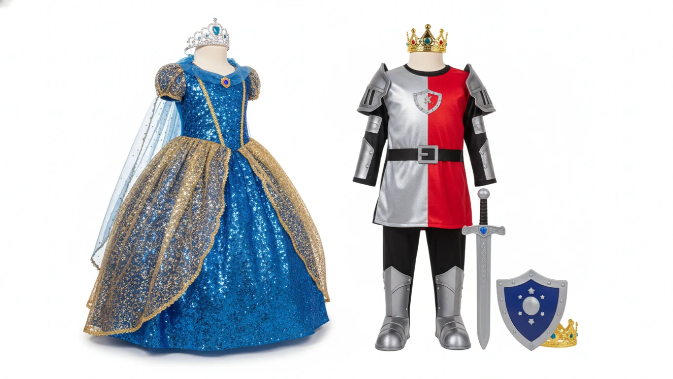 Conjunto de Fantasia de Princesa/Herói
