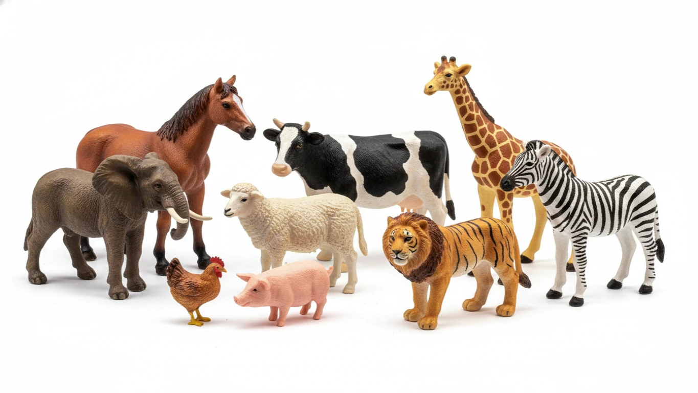 Conjunto de Figuras de Fazenda ou Animais Selvagens
