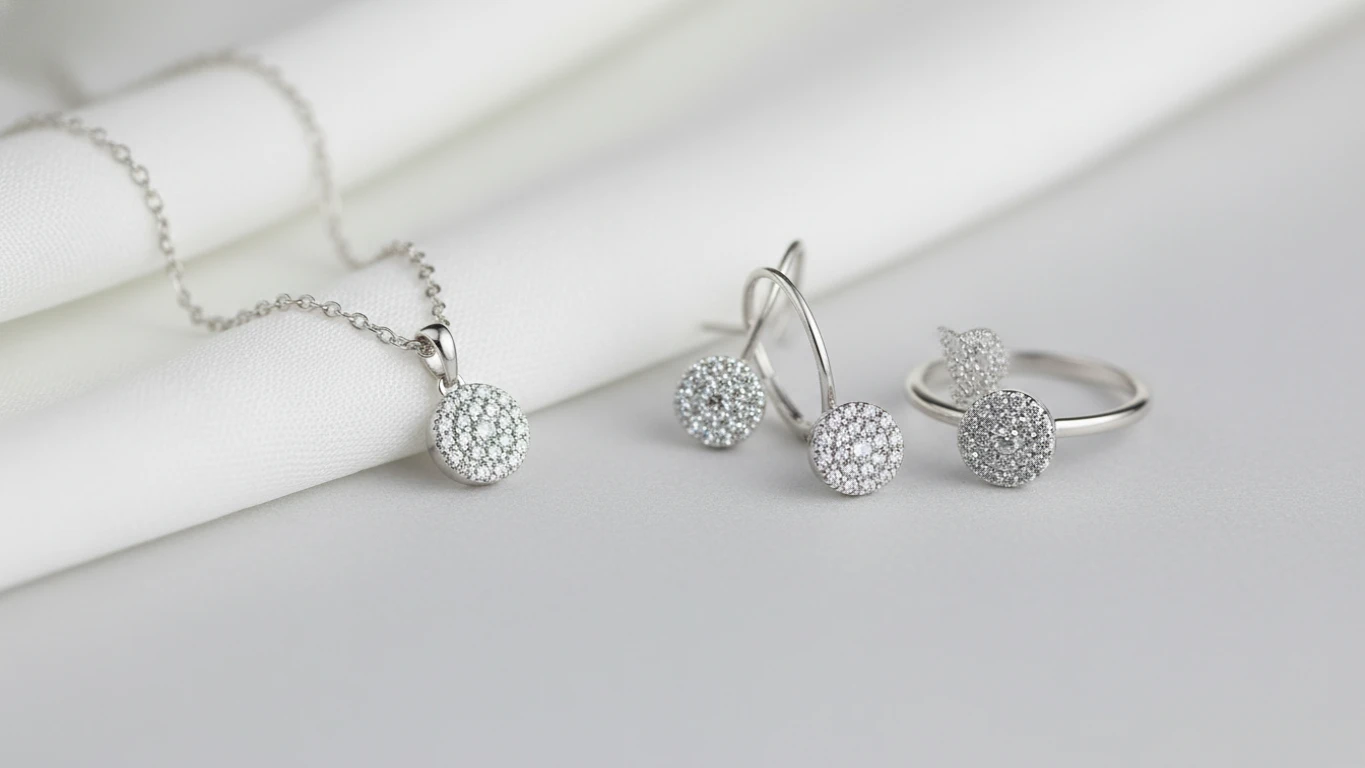 Conjunto de Joias Delicadas em Prata