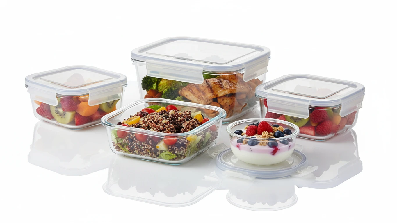 Conjunto de Potes Herméticos de Vidro para Marmita