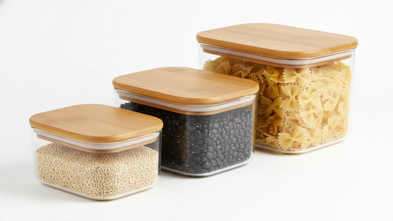 Conjunto de Potes Herméticos para Alimentos com Design Moderno