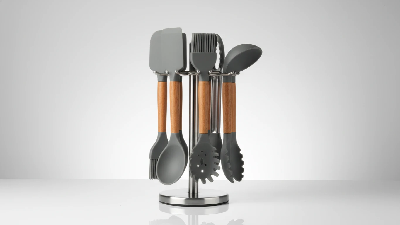 Conjunto de Utensílios de Cozinha em Silicone Premium