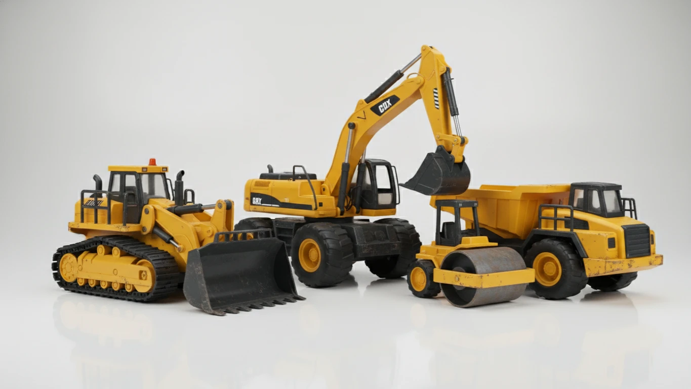 Conjunto de Veículos de Obra Robustos