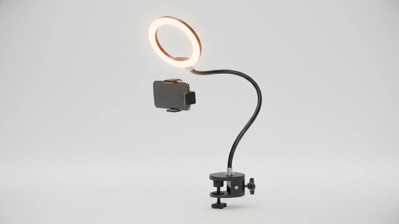 Haste Flexível para Celular com Iluminação (Ring Light)