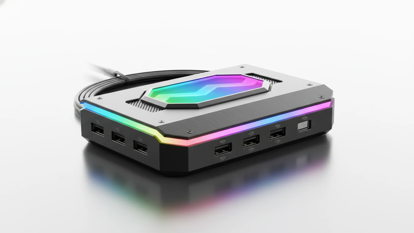 Hub USB Gamer com Iluminação RGB