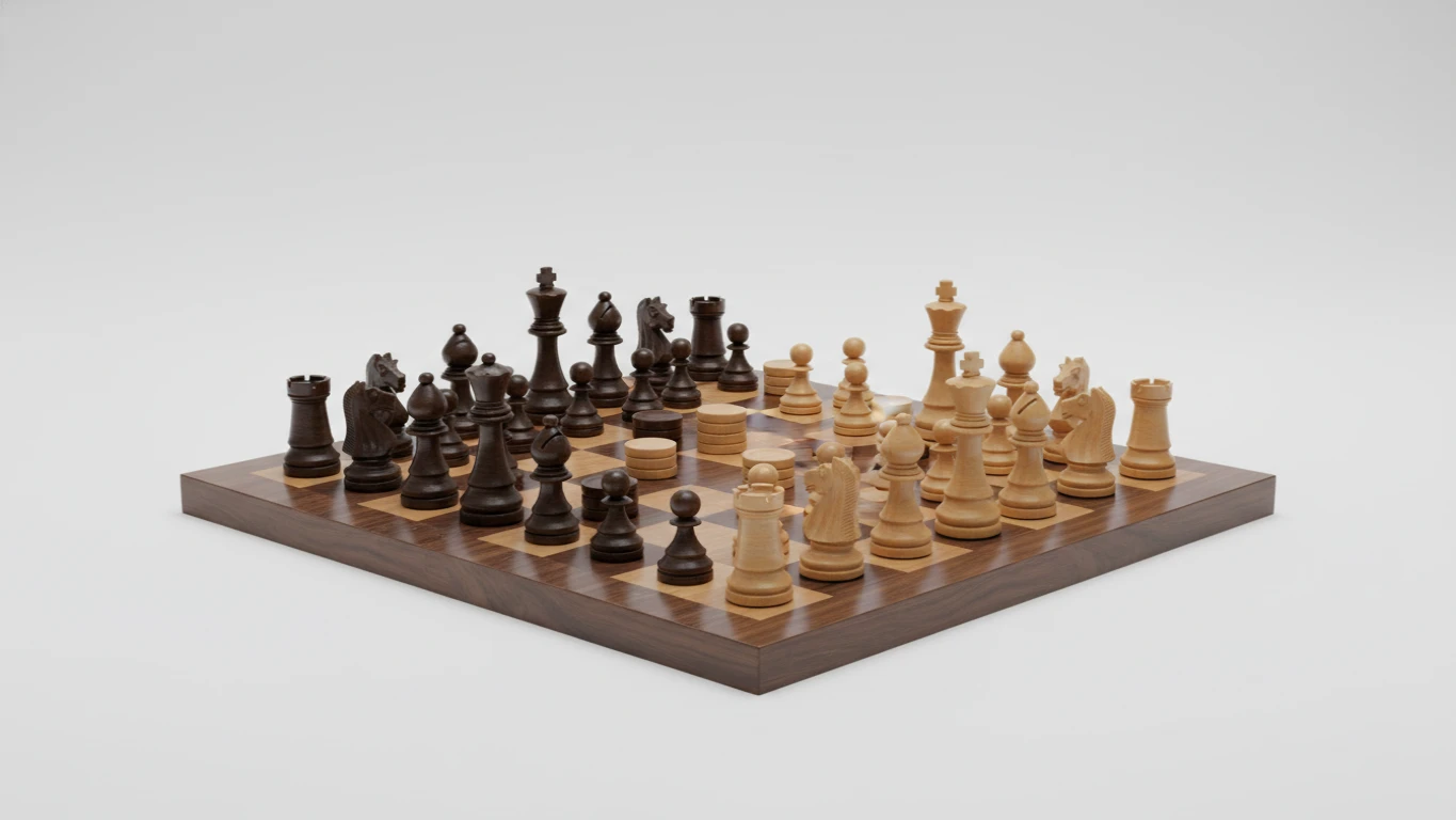 Jogo Clássico de Tabuleiro (Xadrez ou Damas)