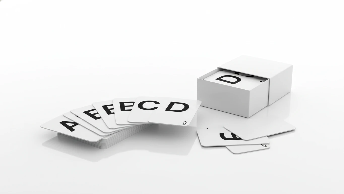 Jogo de Cartas com Letras Grandes