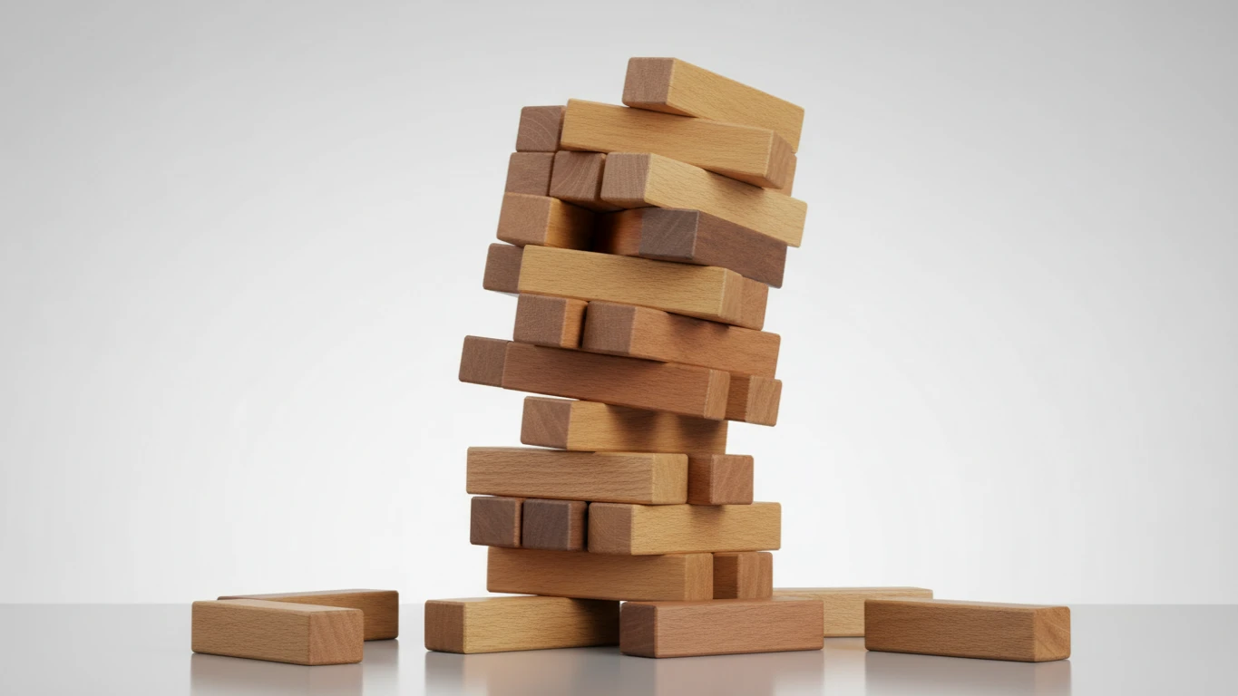 Jogo de Equilíbrio em Torre de Madeira