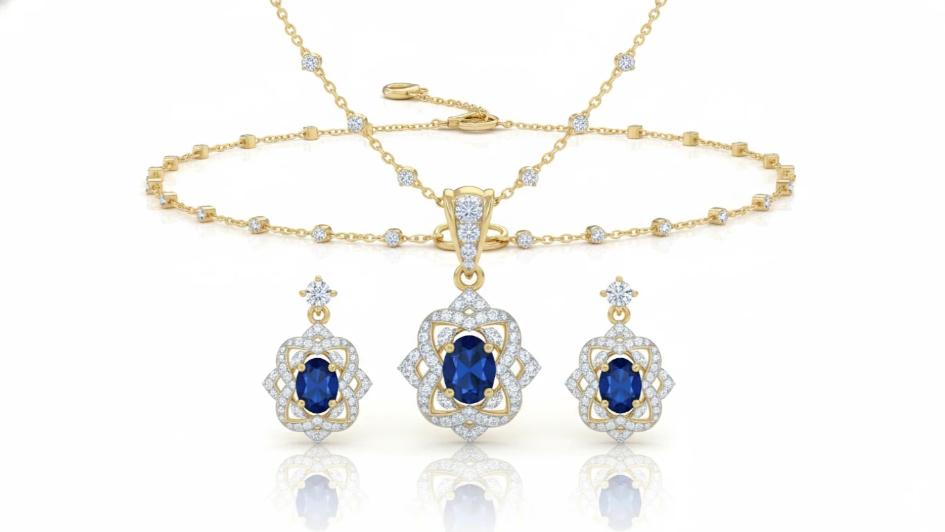 Joia Clássica com Pedraria Delicada