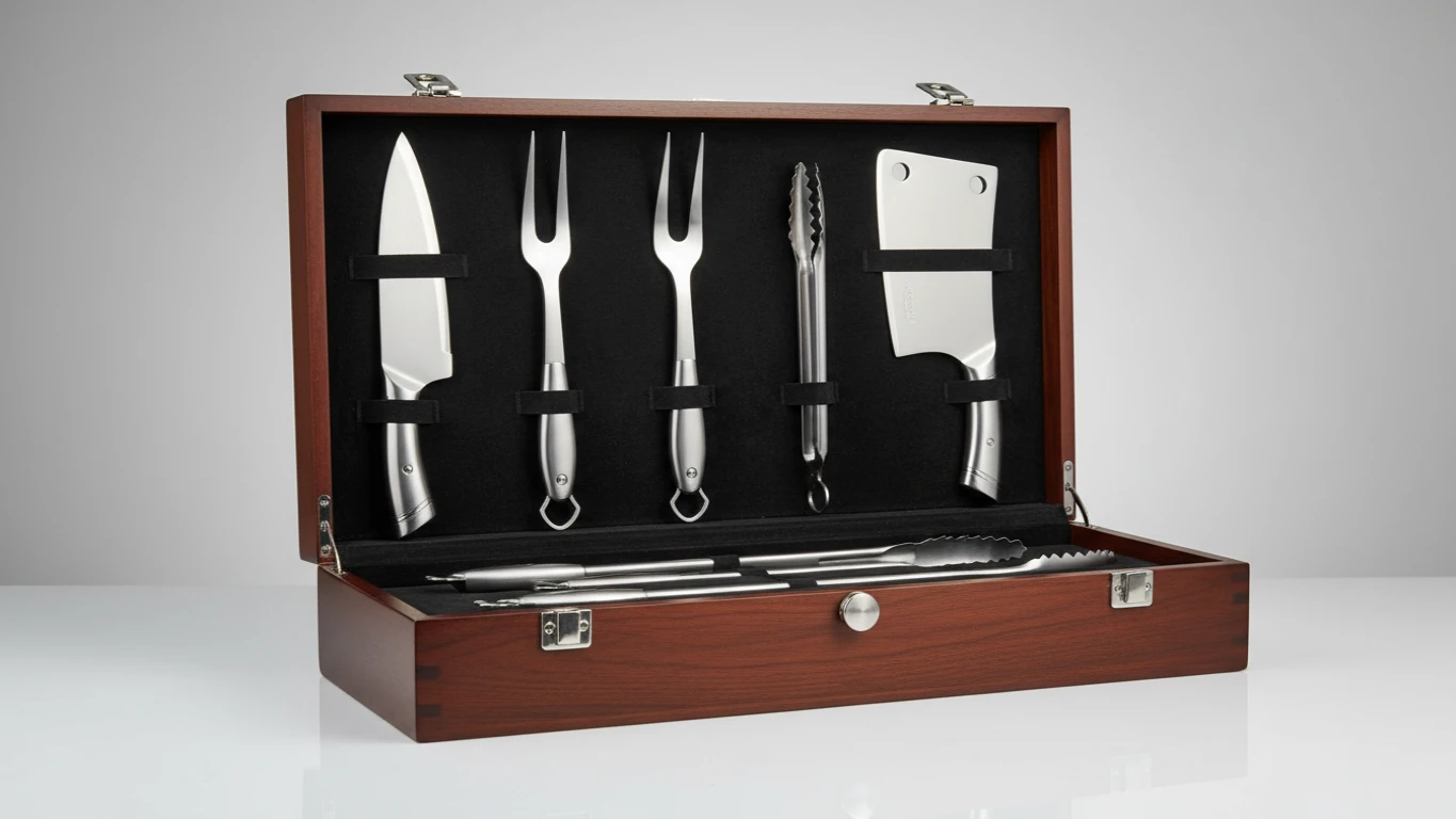 Kit Churrasco com Utensílios de Inox Premium