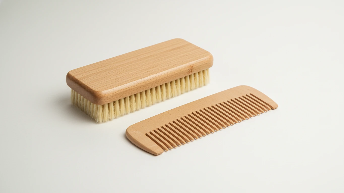 Kit Escova e Pente de Madeira