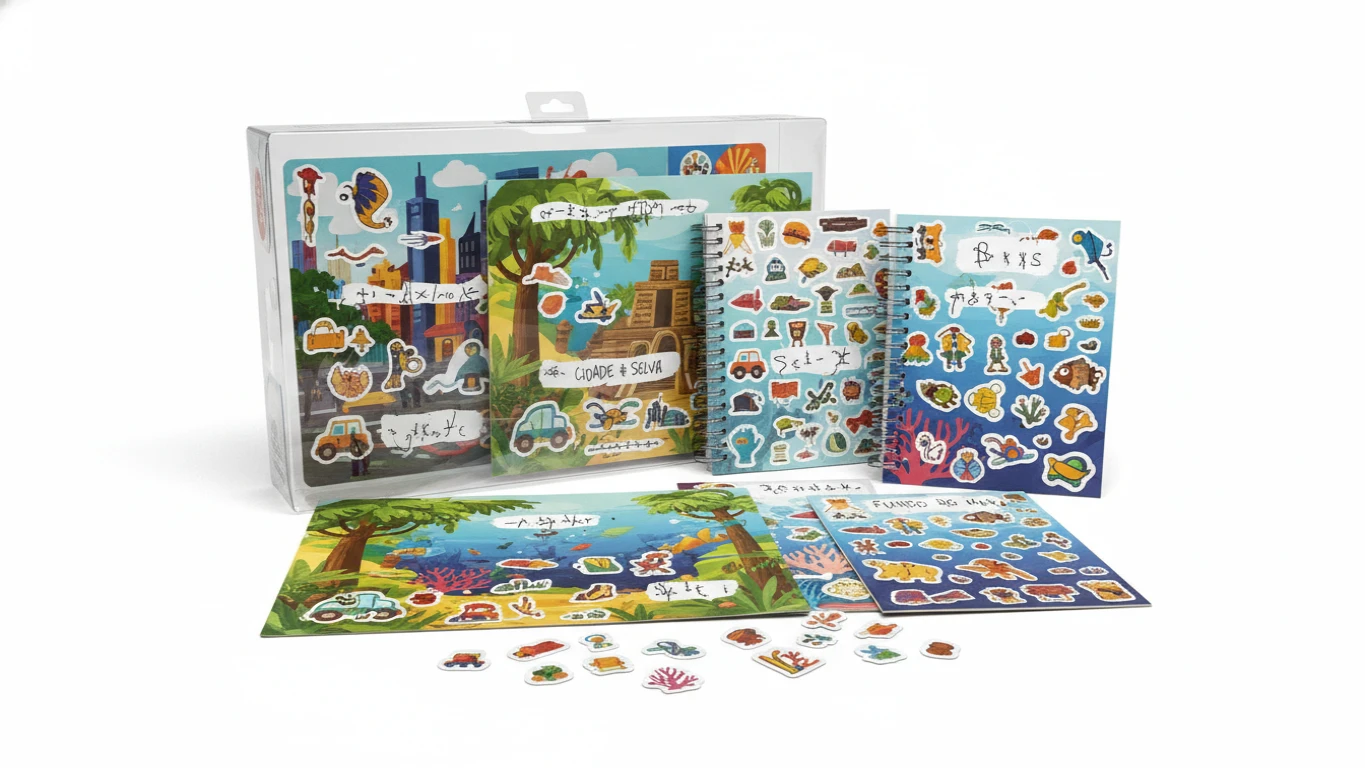 Kit de Adesivos Reutilizáveis de Cenários