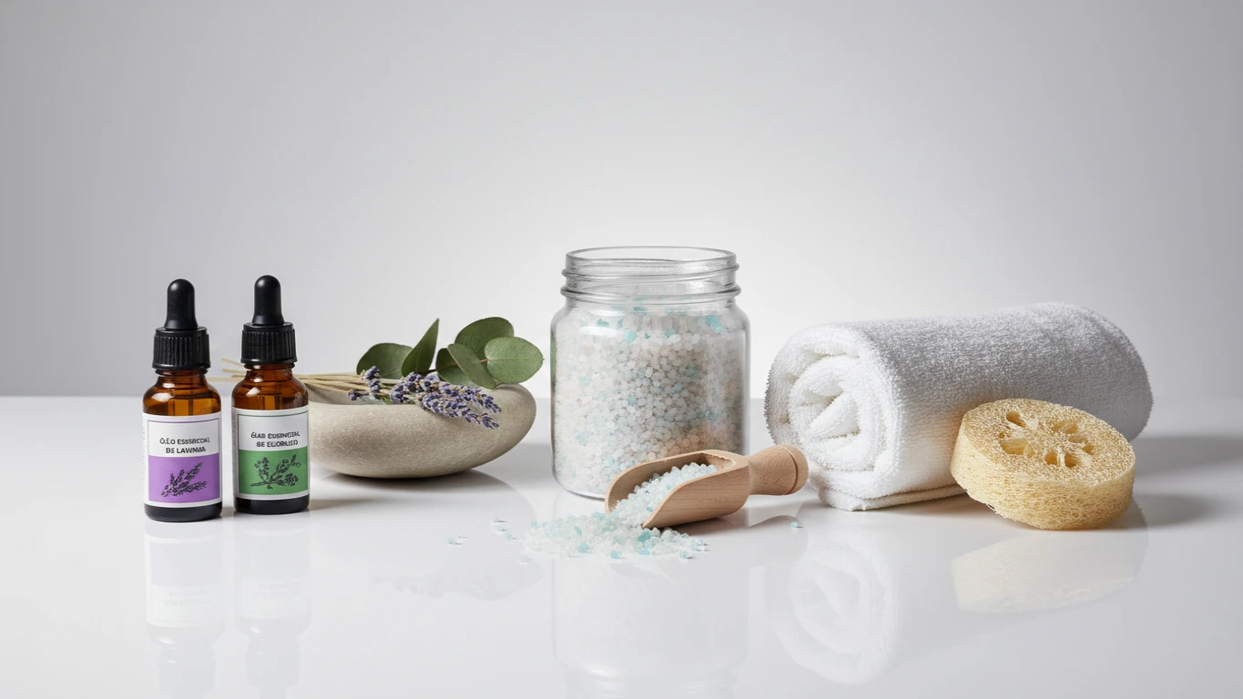 Kit de Banho Relaxante com Sais e Óleos Naturais
