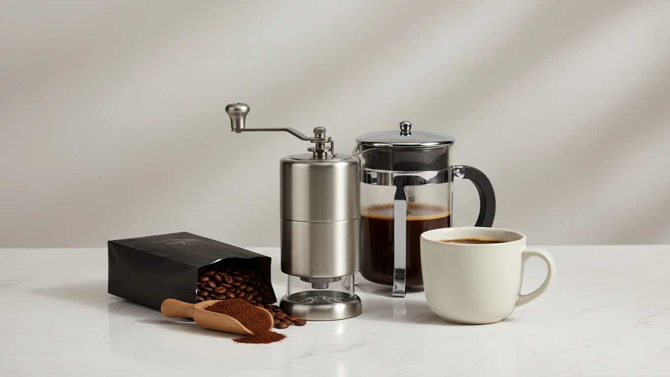 Kit de Café Gourmet com Moedor Manual