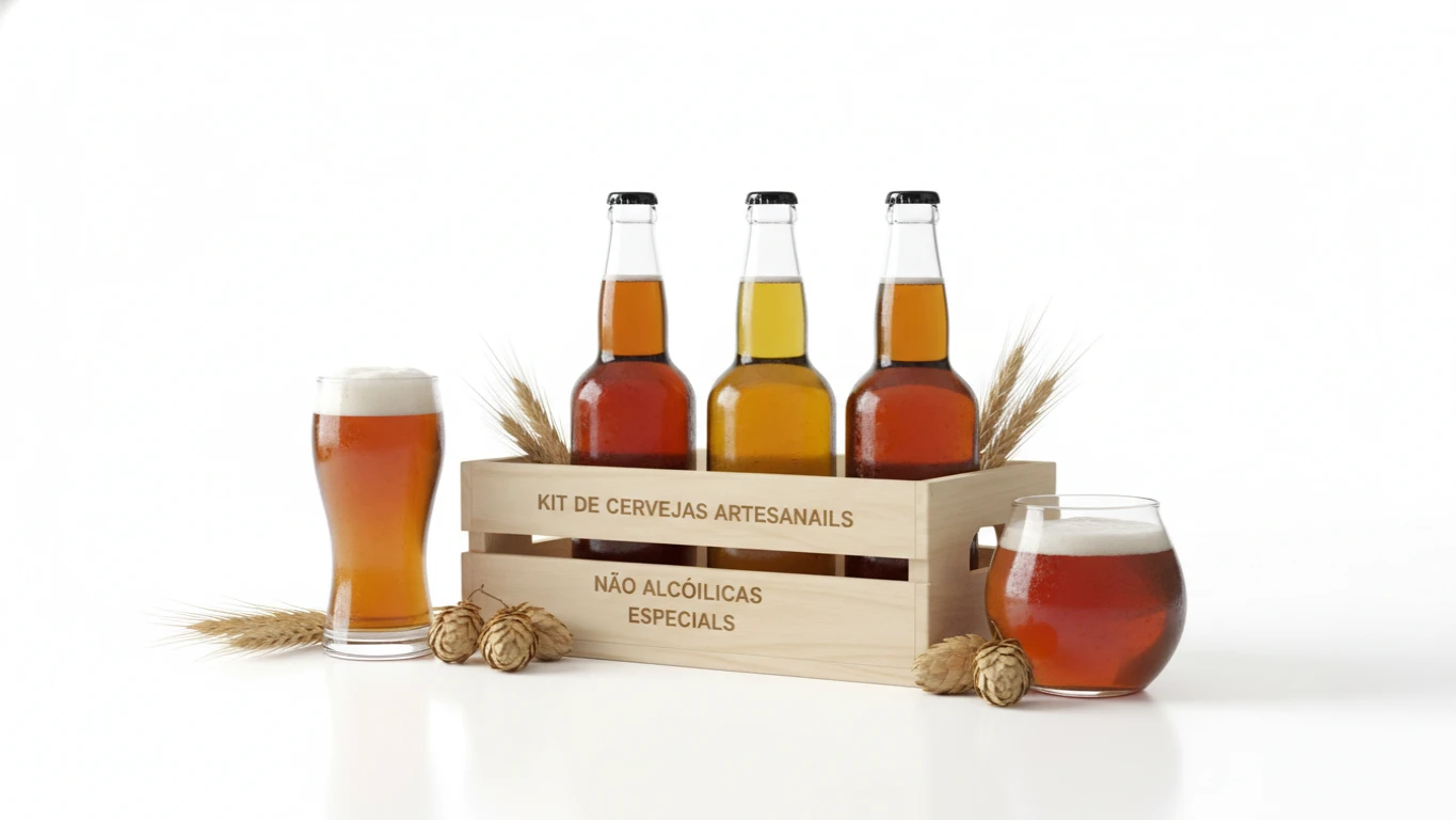Kit de Cervejas Artesanais Não Alcoólicas Especiais