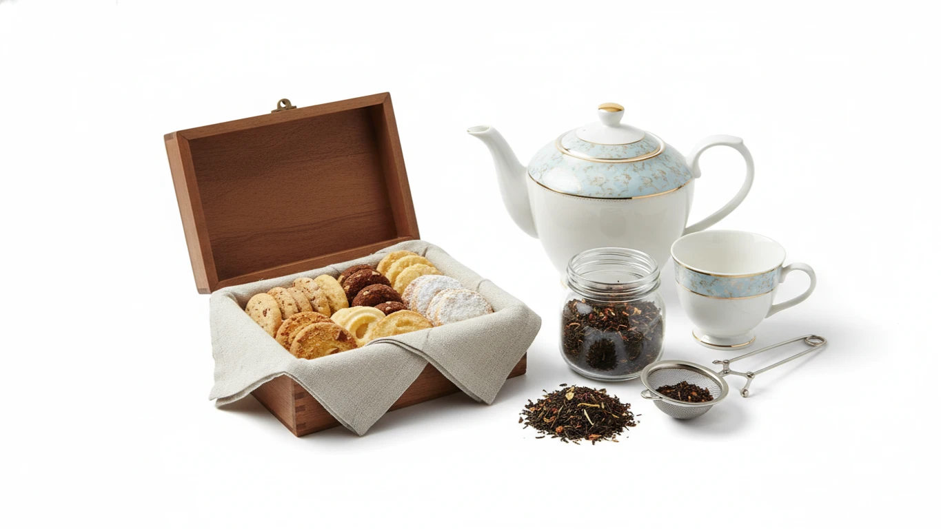Kit de Chá e Biscoitos Finos