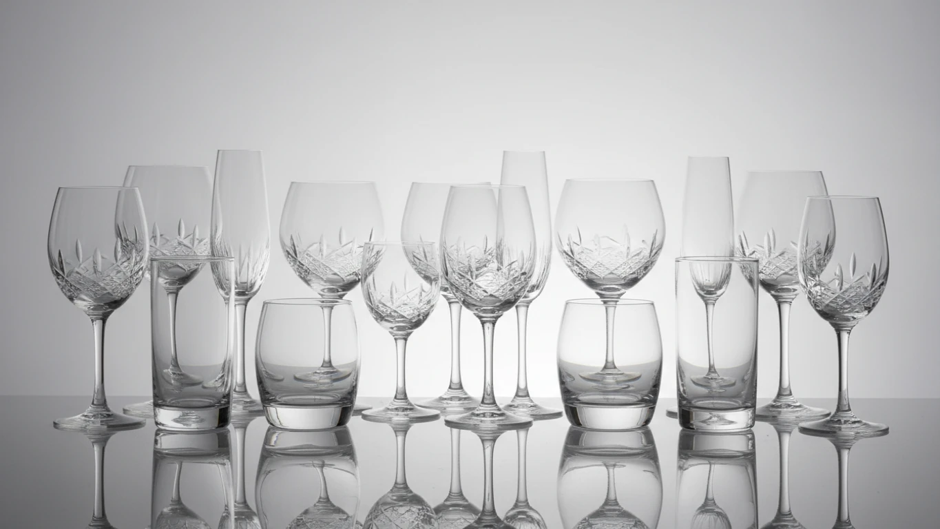 Kit de Copos e Taças de Cristal