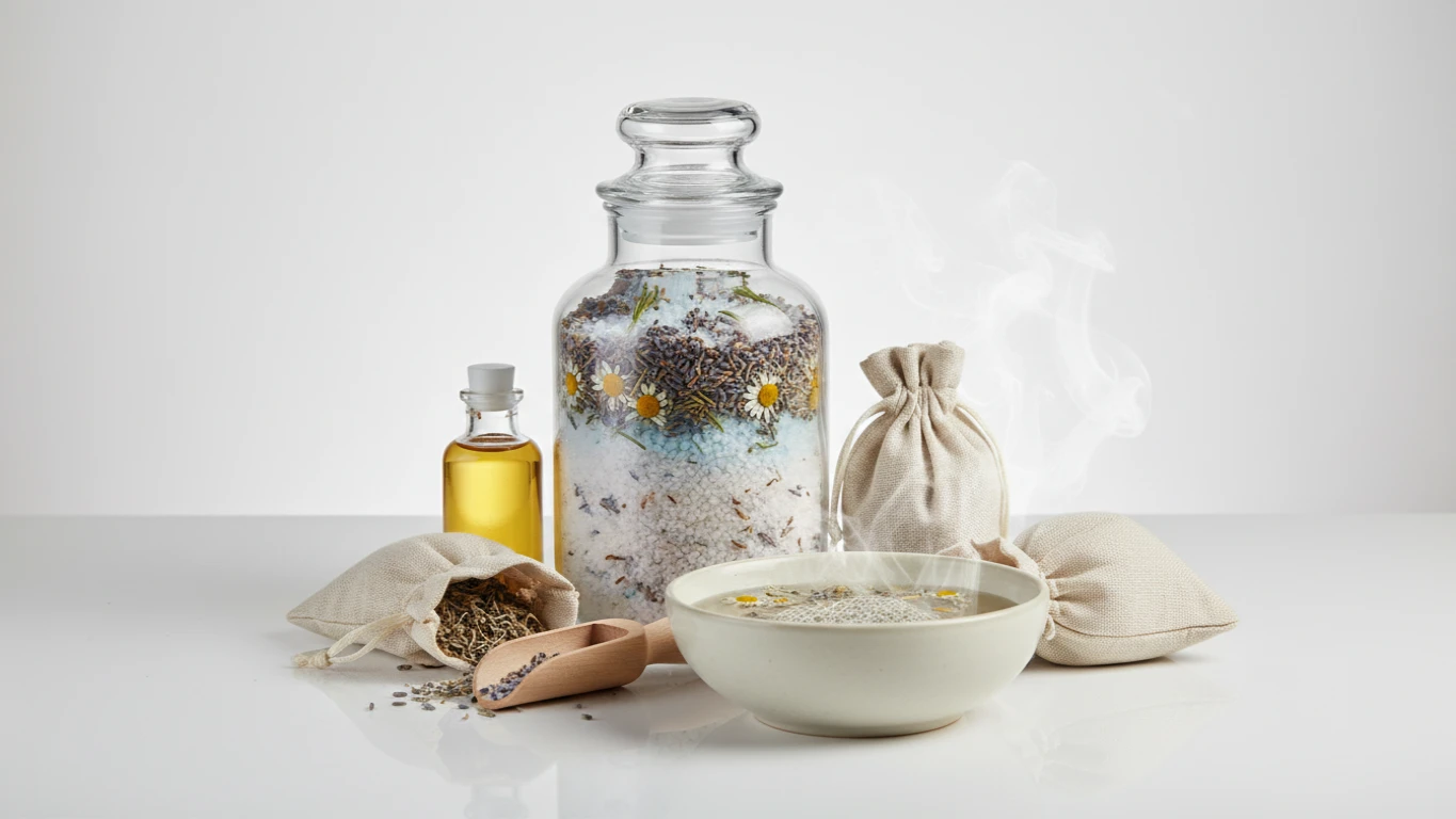 Kit de Escalda-Pés Relaxante com Sais Minerais e Ervas