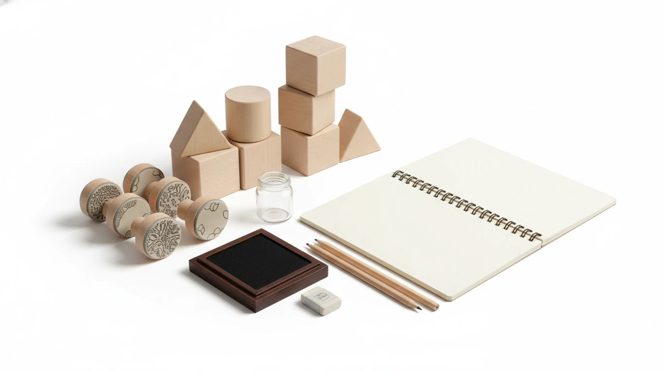 Kit de Escrita Criativa com Blocos e Carimbos