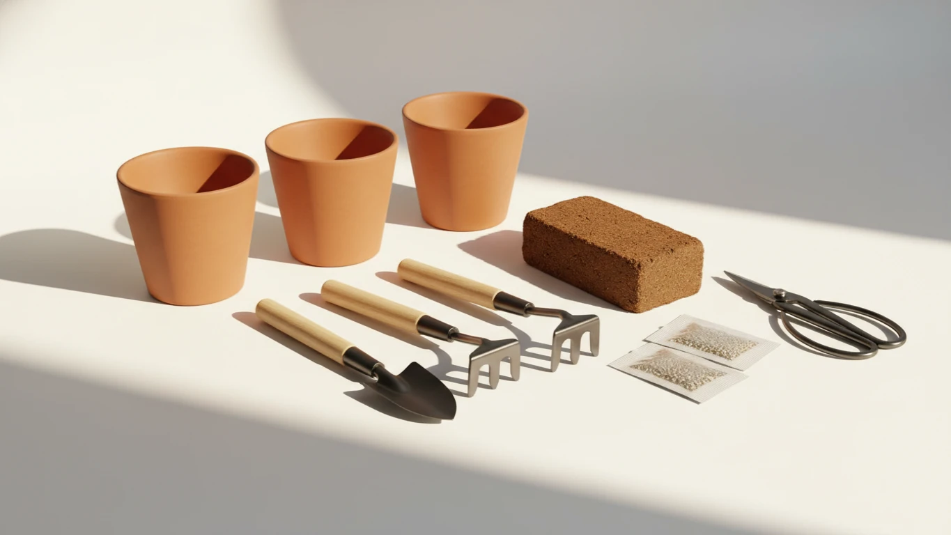 Kit de Jardinagem Mini para Apartamento