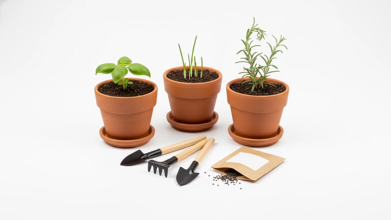 Kit de Jardinagem Miniatura para Temperos