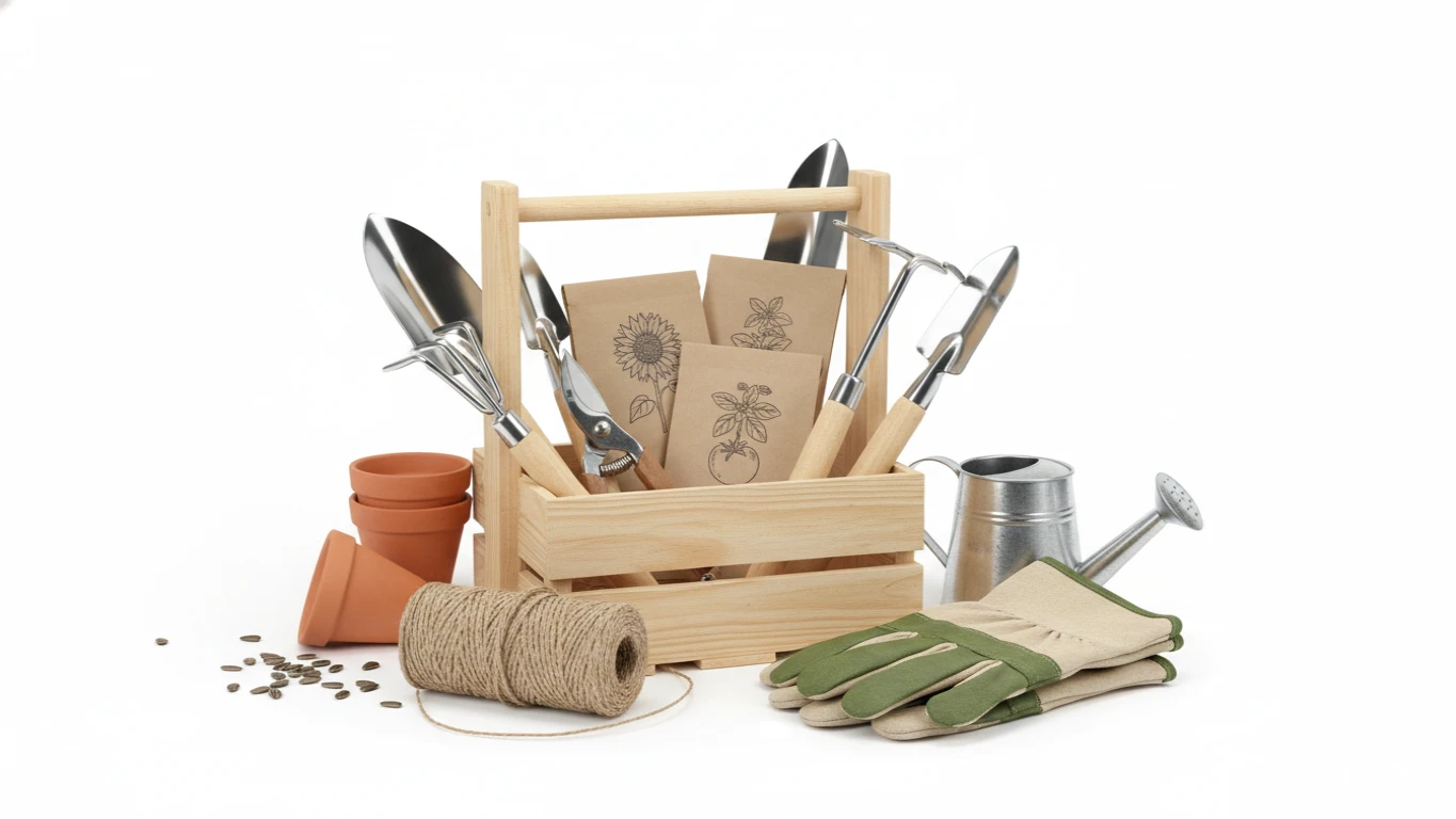 Kit de Jardinagem com Ferramentas e Sementes