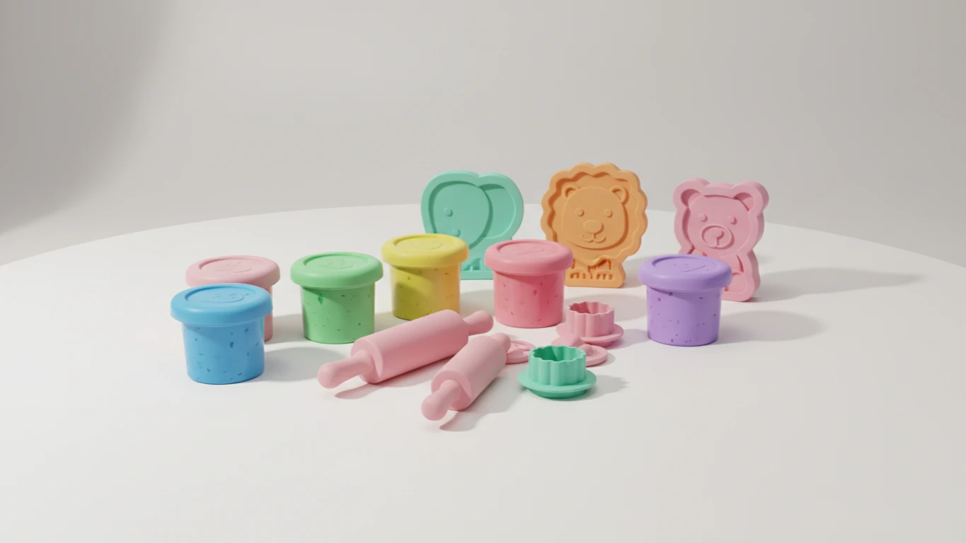 Kit de Massinha de Modelar Não Tóxica para Brincar com o Bebê