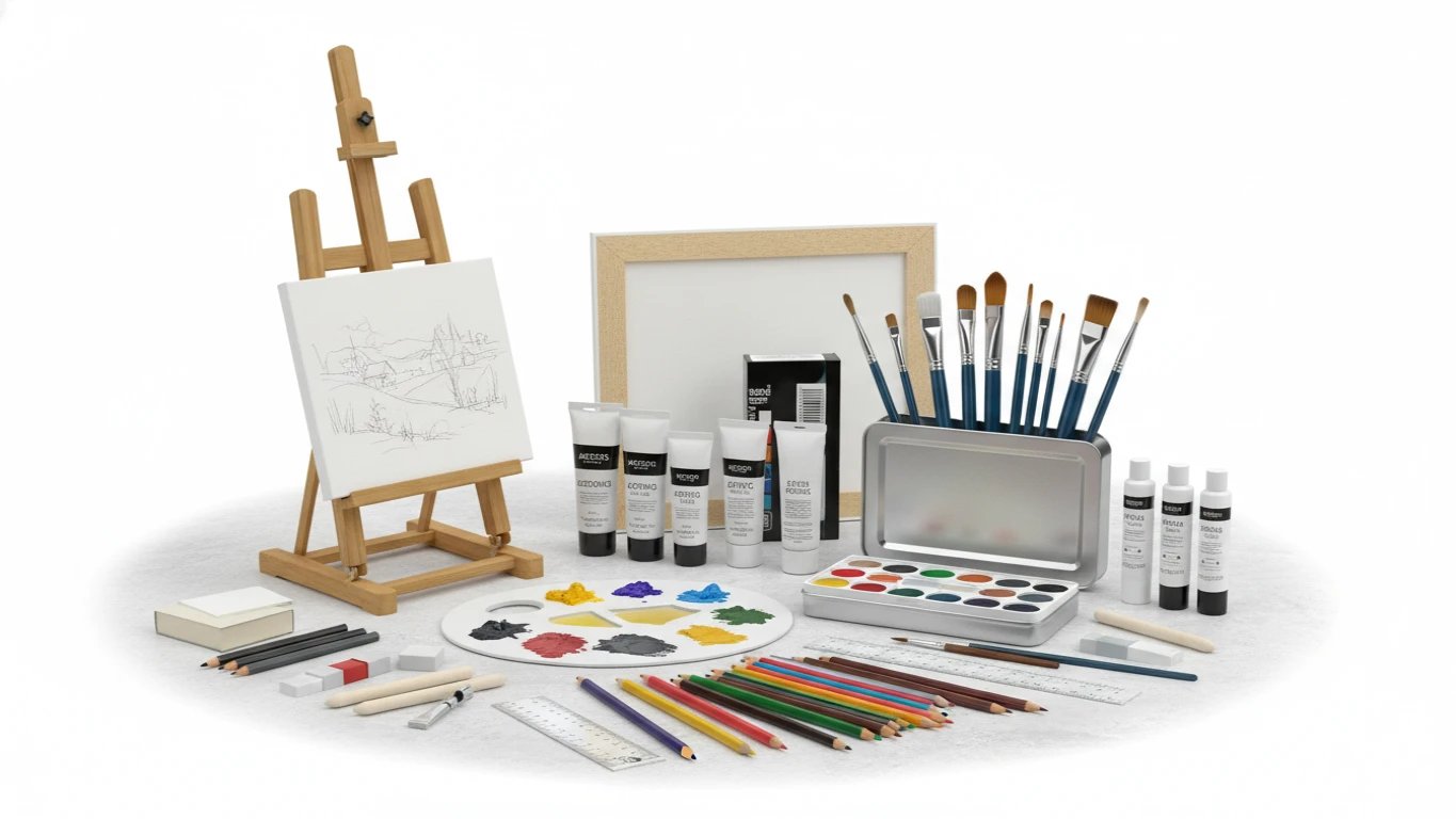 Kit de Materiais de Desenho e Pintura