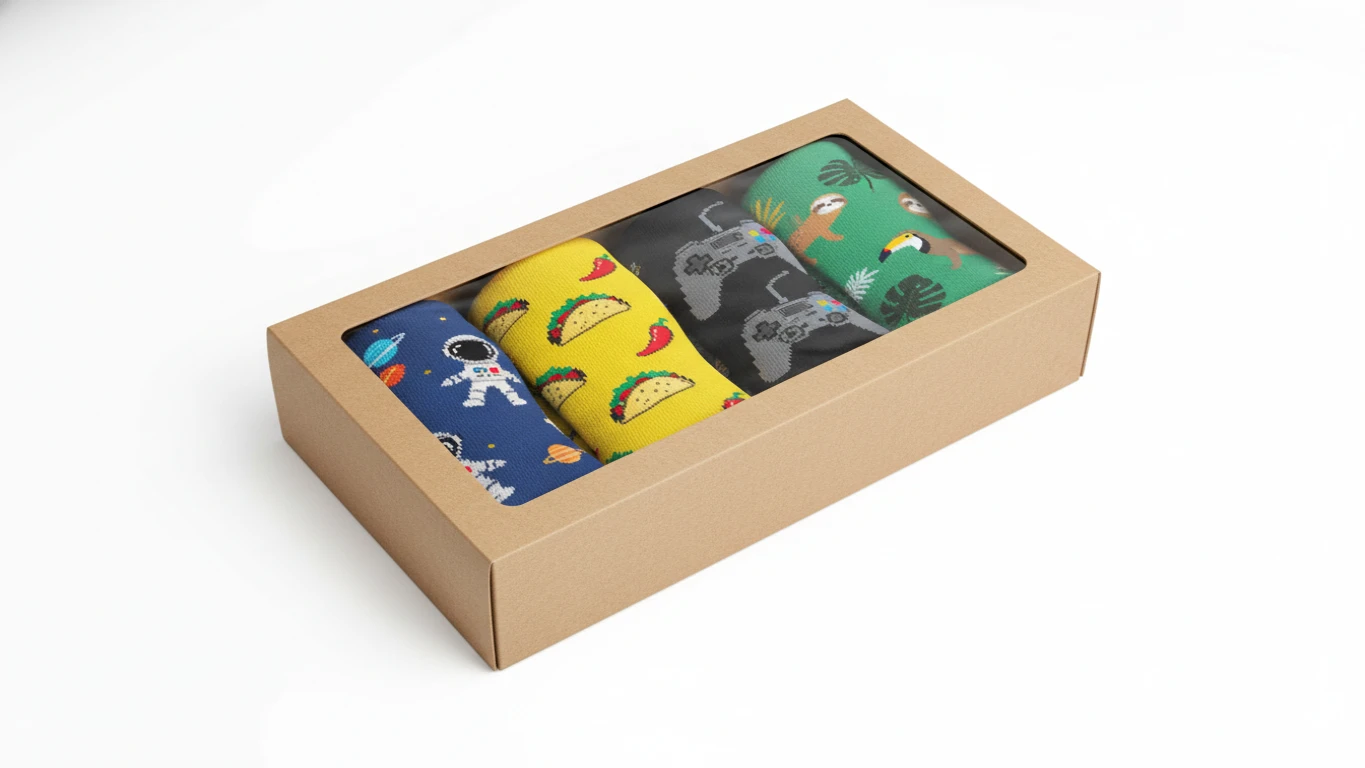 Kit de Meias Divertidas com Estampas Temáticas